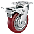 4 &#39;&#39; Platte Heavy Duty PU Industrial Caster mit PP-Kern mit Totalbremse